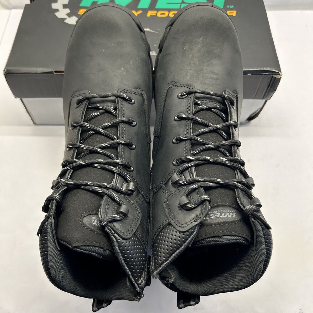 Men's 6" Metguard Zip EH Comp Toe Black  Lace/Zip Heavy Duty Work Boot  SZ 10W - Picture 2 of 9